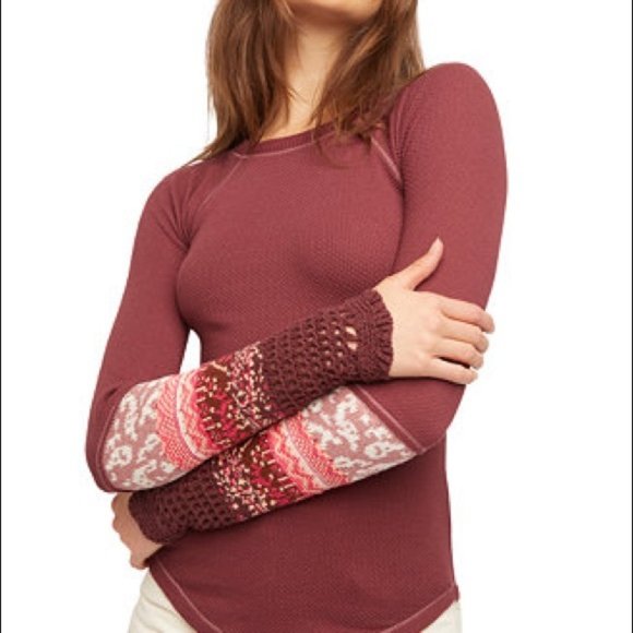 NWT Free People In The Mix Cuff Thermal Top XS NEW - Picture 6 of 10